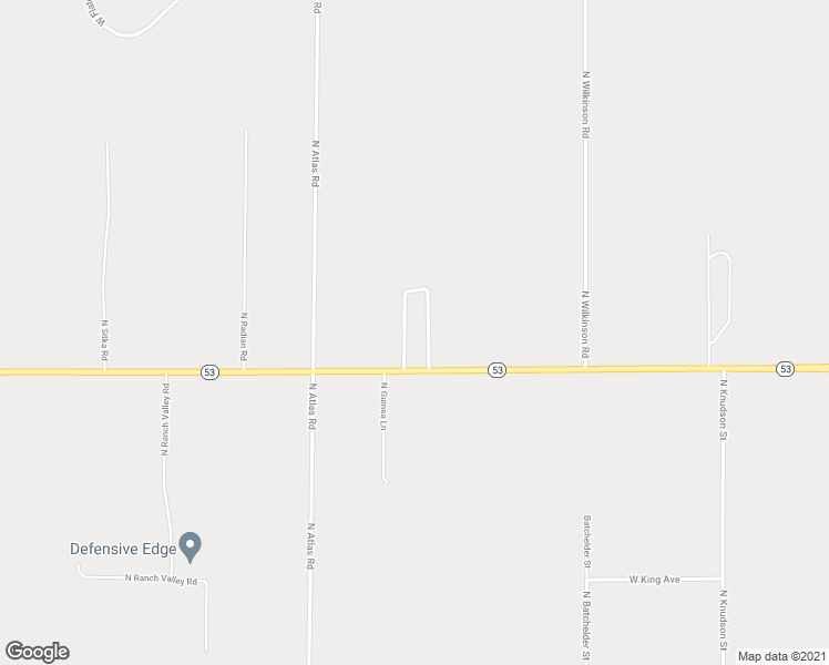 map of restaurants, bars, coffee shops, grocery stores, and more near 3093 Idaho 53 in Rathdrum