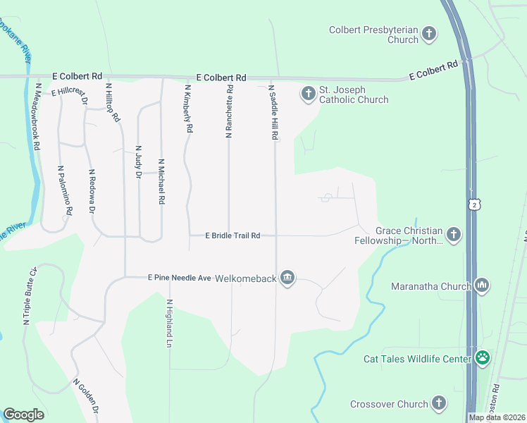 map of restaurants, bars, coffee shops, grocery stores, and more near 17621 N Saddle Hill Rd in Colbert