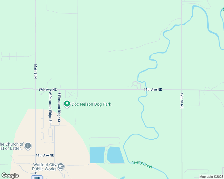 map of restaurants, bars, coffee shops, grocery stores, and more near 17th Avenue Northeast in Watford City