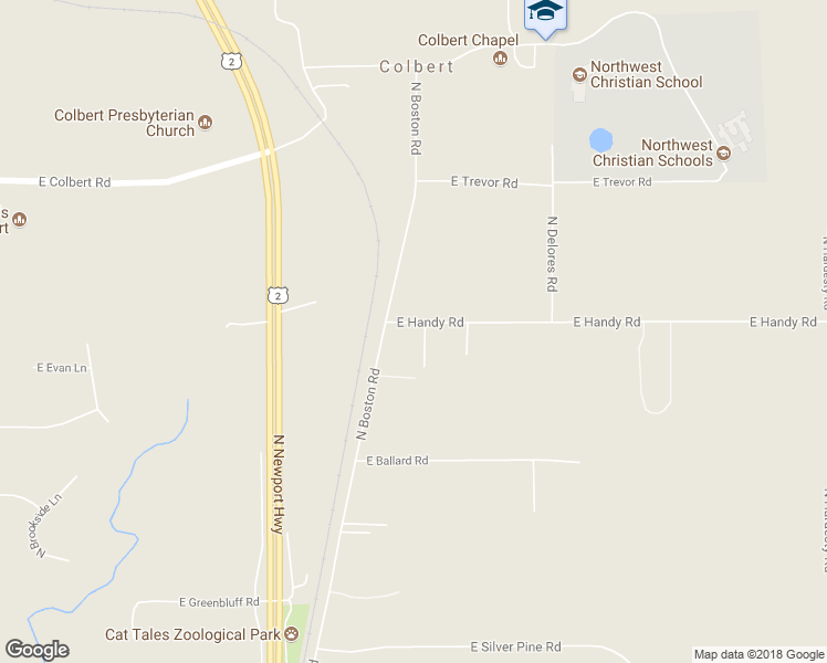 map of restaurants, bars, coffee shops, grocery stores, and more near 4620 East Handy Road in Colbert