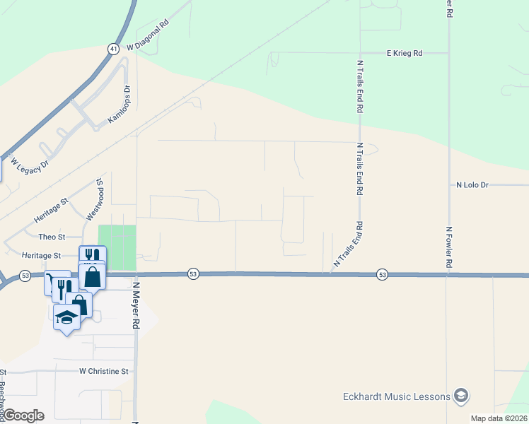 map of restaurants, bars, coffee shops, grocery stores, and more near 5879 Pelican Loop in Twin Lakes