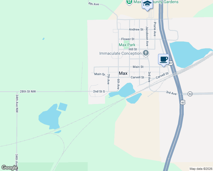 map of restaurants, bars, coffee shops, grocery stores, and more near 105 7th Avenue in Max