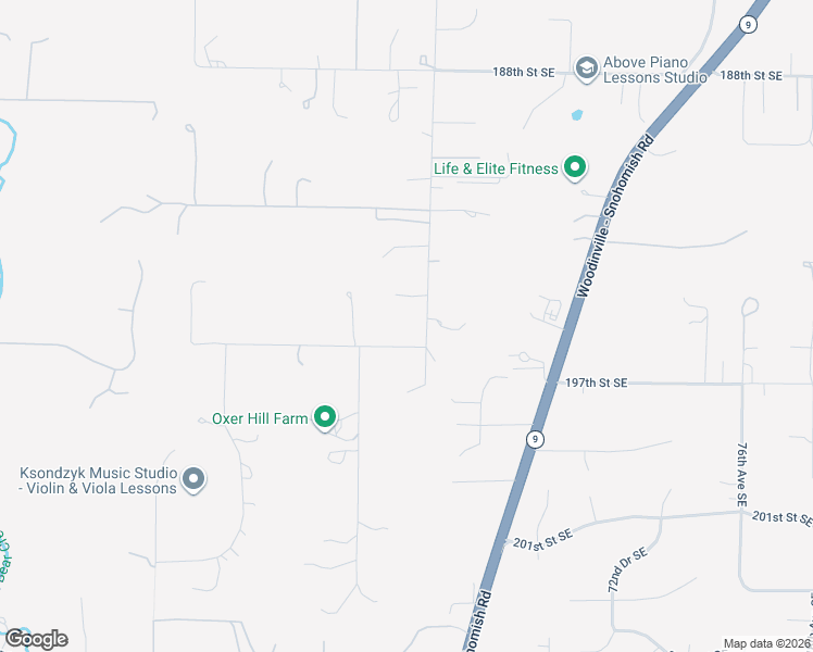 map of restaurants, bars, coffee shops, grocery stores, and more near 19516 67th Avenue Southeast in Snohomish