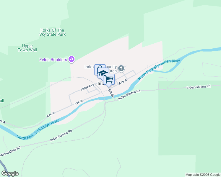 map of restaurants, bars, coffee shops, grocery stores, and more near 512 Ave A in Index