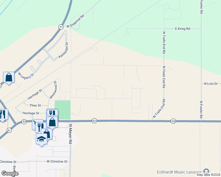 map of restaurants, bars, coffee shops, grocery stores, and more near 5955 Dayton Avenue in Twin Lakes