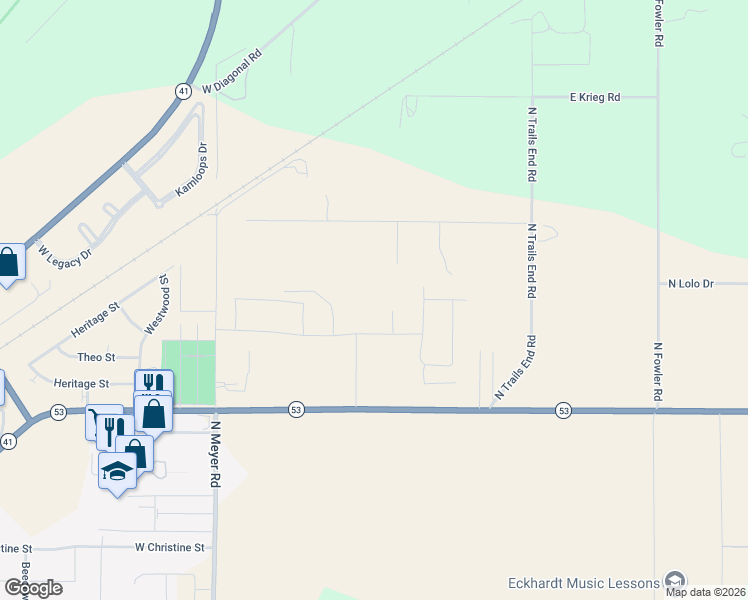 map of restaurants, bars, coffee shops, grocery stores, and more near 5828 W Mallory Rd in Rathdrum