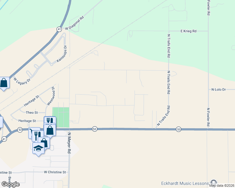 map of restaurants, bars, coffee shops, grocery stores, and more near 5955 Dayton Avenue in Twin Lakes
