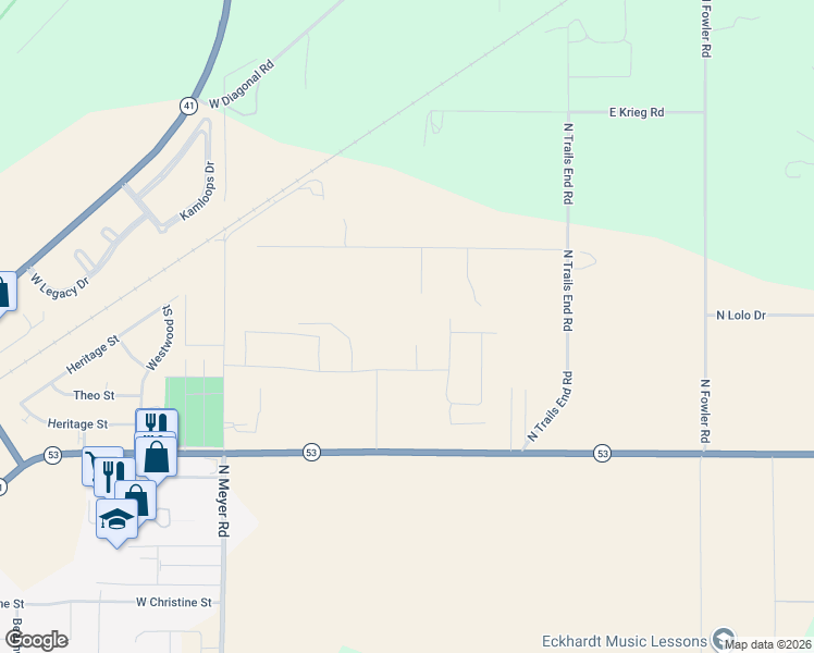 map of restaurants, bars, coffee shops, grocery stores, and more near 5828 W Mallory Rd in Rathdrum