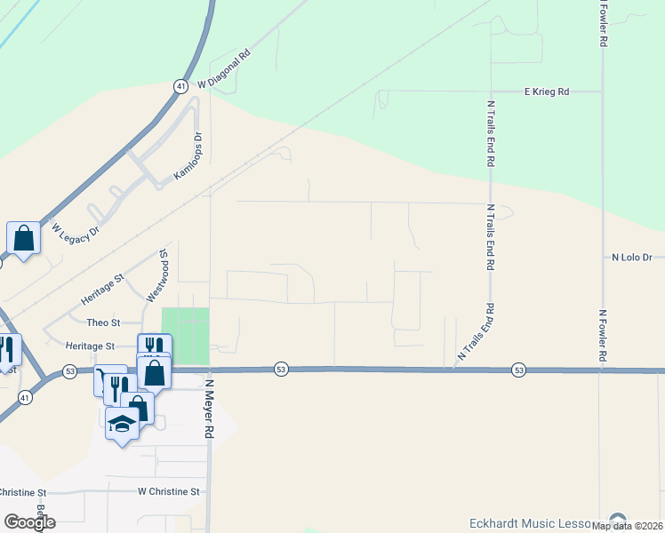 map of restaurants, bars, coffee shops, grocery stores, and more near 5955 Dayton Avenue in Twin Lakes