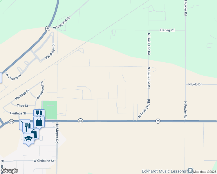map of restaurants, bars, coffee shops, grocery stores, and more near 5828 W Mallory Rd in Rathdrum