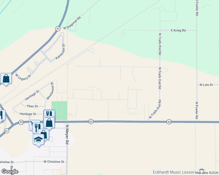 map of restaurants, bars, coffee shops, grocery stores, and more near 5955 Dayton Avenue in Twin Lakes
