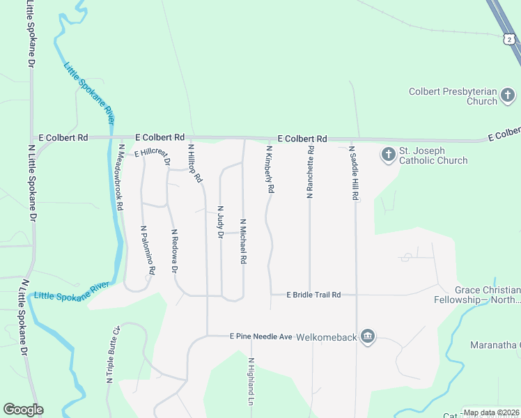 map of restaurants, bars, coffee shops, grocery stores, and more near 17925 North Kimberly Road in Colbert
