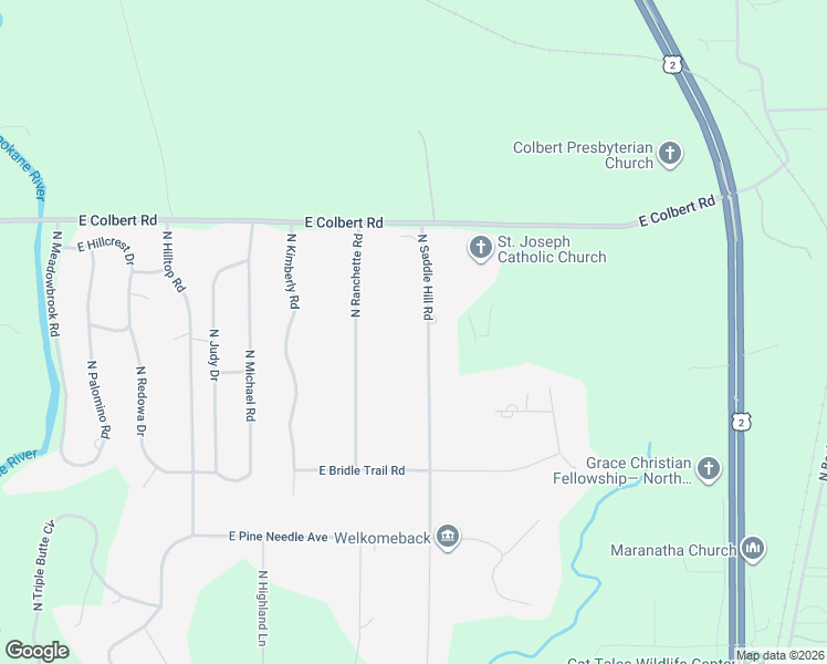 map of restaurants, bars, coffee shops, grocery stores, and more near 18011 North Saddle Hill Road in Colbert