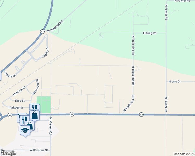 map of restaurants, bars, coffee shops, grocery stores, and more near 5828 West Mallory Road in Rathdrum