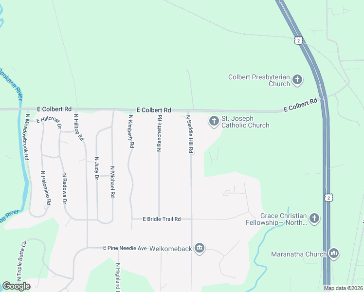 map of restaurants, bars, coffee shops, grocery stores, and more near 18011 N Saddle Hill Rd in Colbert