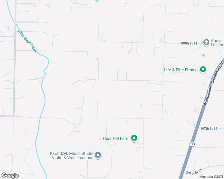 map of restaurants, bars, coffee shops, grocery stores, and more near 6114 192nd Street Southeast in Snohomish