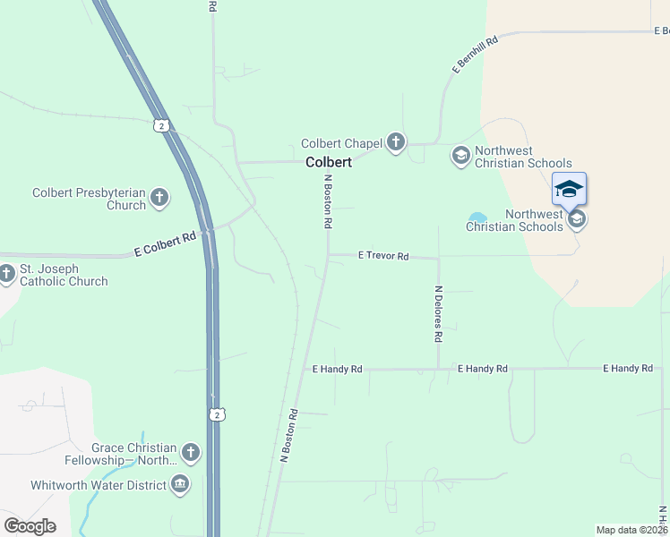 map of restaurants, bars, coffee shops, grocery stores, and more near 310 East Trevor Road in Colbert