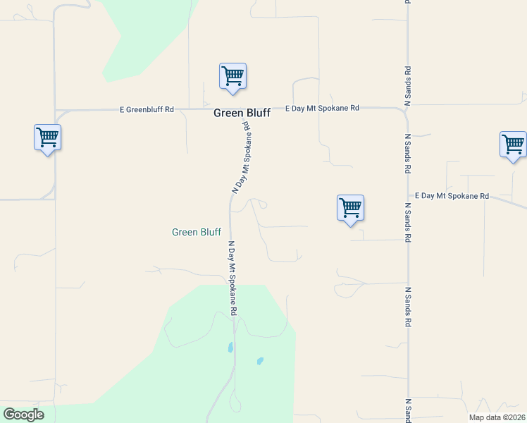map of restaurants, bars, coffee shops, grocery stores, and more near 18210 North Day Mount Spokane Road in Mead