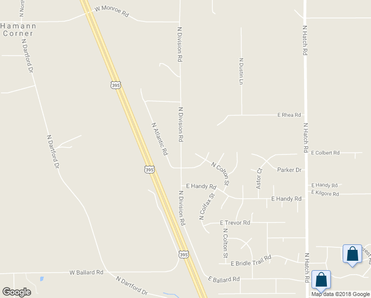 map of restaurants, bars, coffee shops, grocery stores, and more near 18224 North Division Road in Colbert