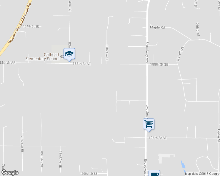 map of restaurants, bars, coffee shops, grocery stores, and more near 8711 192nd Street Southeast in Snohomish
