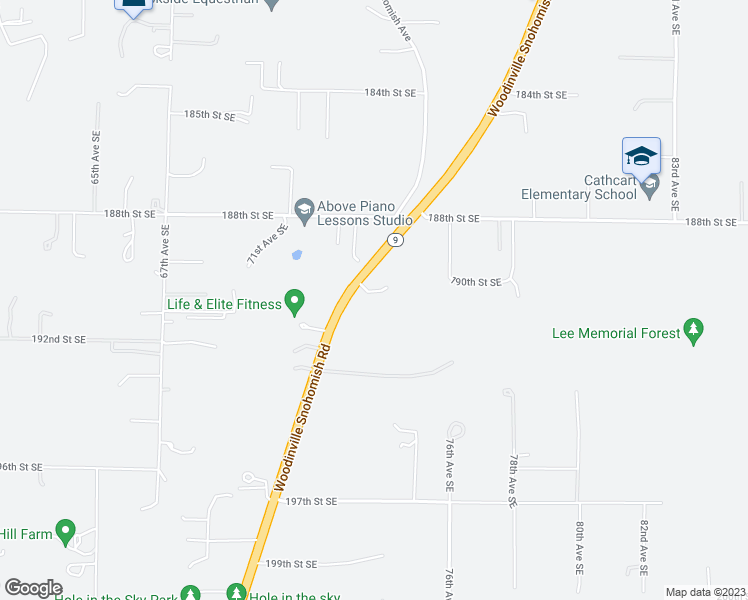 map of restaurants, bars, coffee shops, grocery stores, and more near 18917 Washington 9 in Snohomish
