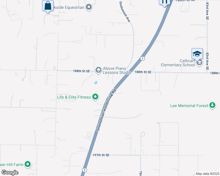 map of restaurants, bars, coffee shops, grocery stores, and more near 18917 Washington 9 in Snohomish