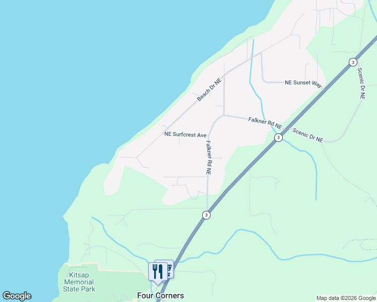 map of restaurants, bars, coffee shops, grocery stores, and more near 565 Northeast Surfcrest Avenue in Poulsbo