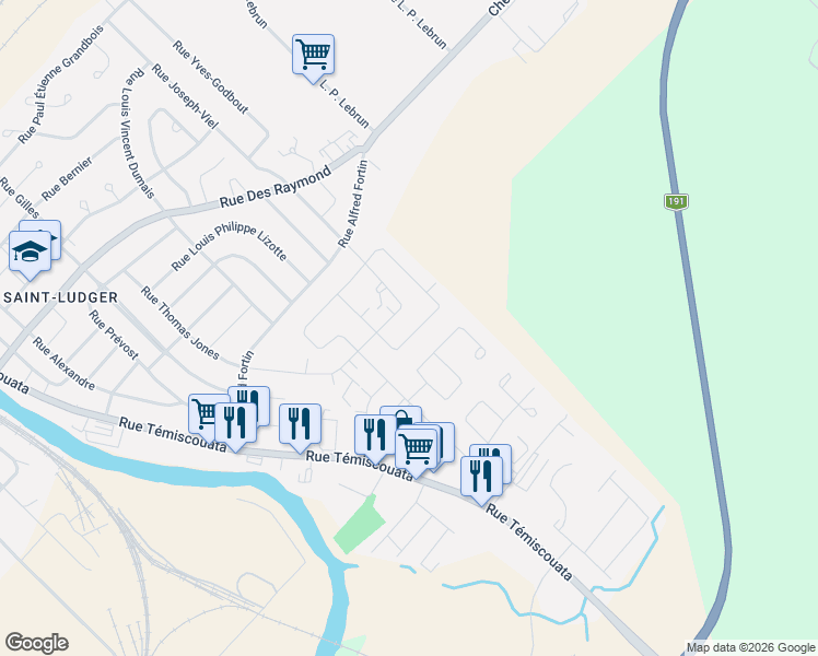 map of restaurants, bars, coffee shops, grocery stores, and more near 57 Rue de l'Intercolonial in Riviã¨Re-Du-Loup