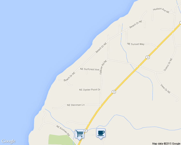 map of restaurants, bars, coffee shops, grocery stores, and more near 565 Northeast Surfcrest Avenue in Poulsbo