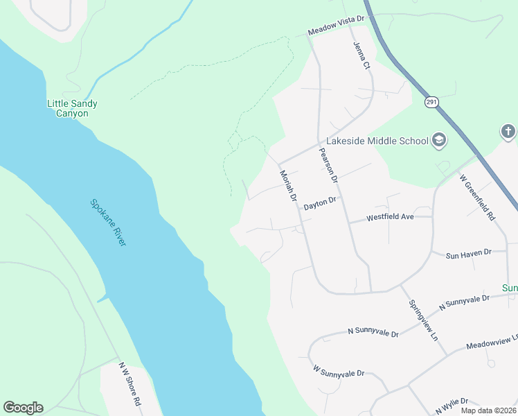 map of restaurants, bars, coffee shops, grocery stores, and more near 6254 Moss Court in Nine Mile Falls