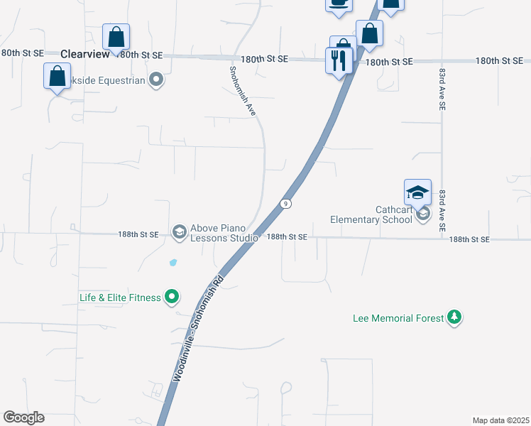map of restaurants, bars, coffee shops, grocery stores, and more near 18701 Snohomish Avenue in Snohomish