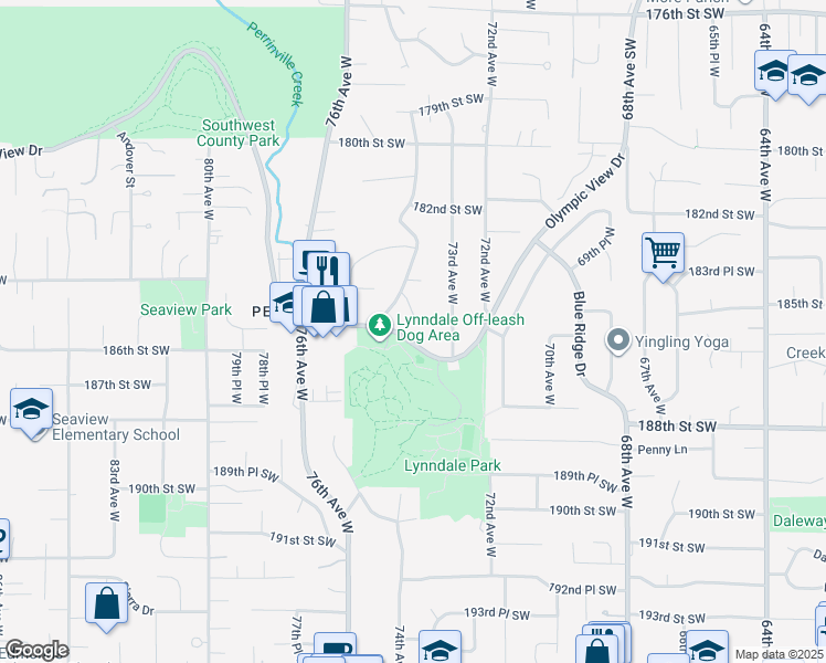 map of restaurants, bars, coffee shops, grocery stores, and more near in Snohomish County