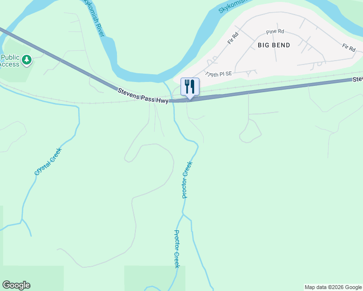 map of restaurants, bars, coffee shops, grocery stores, and more near 18306 437th Drive Southeast in Gold Bar