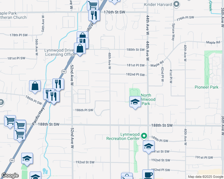 map of restaurants, bars, coffee shops, grocery stores, and more near 18328 48th Avenue West in Lynnwood