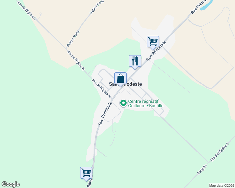 map of restaurants, bars, coffee shops, grocery stores, and more near 336 Rue Principale in Bas-Saint-Laurent
