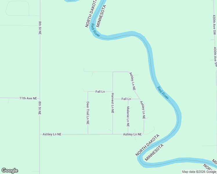map of restaurants, bars, coffee shops, grocery stores, and more near 1105 Harvest Lane Northeast in Thompson