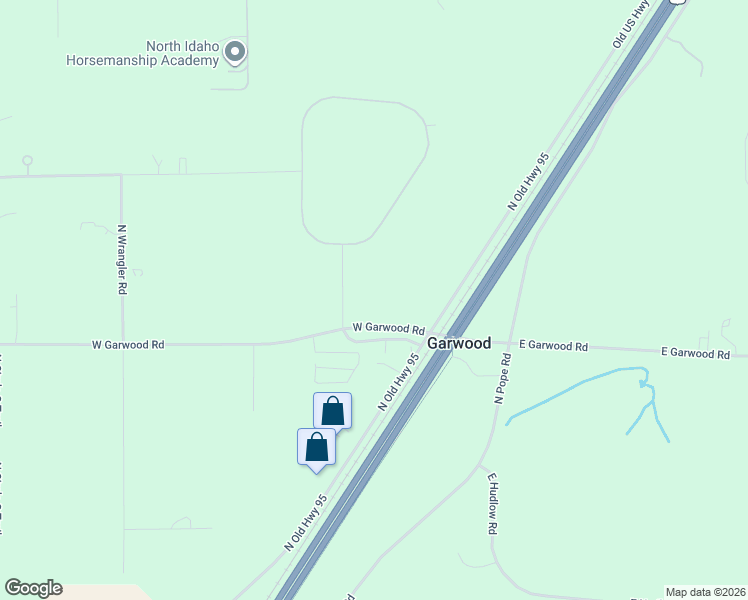 map of restaurants, bars, coffee shops, grocery stores, and more near 485 West Garwood Road in Rathdrum