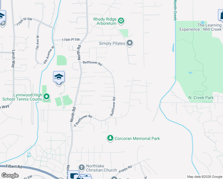 map of restaurants, bars, coffee shops, grocery stores, and more near 23 182nd Street Southwest in Bothell