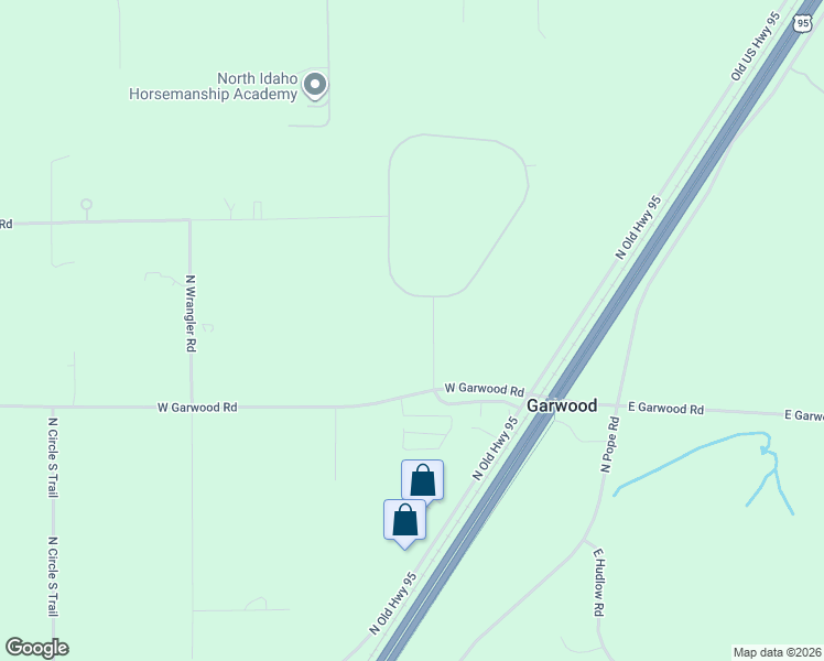 map of restaurants, bars, coffee shops, grocery stores, and more near 485 West Garwood Road in Rathdrum
