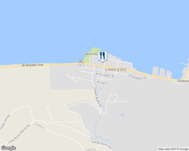 map of restaurants, bars, coffee shops, grocery stores, and more near 2227 West Prospect Street in Chelan