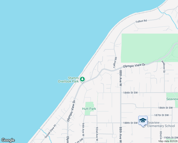map of restaurants, bars, coffee shops, grocery stores, and more near 9233 Olympic View Drive in Edmonds