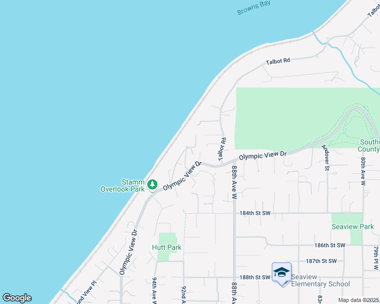 map of restaurants, bars, coffee shops, grocery stores, and more near 17901 Vista Del Mar Drive in Edmonds
