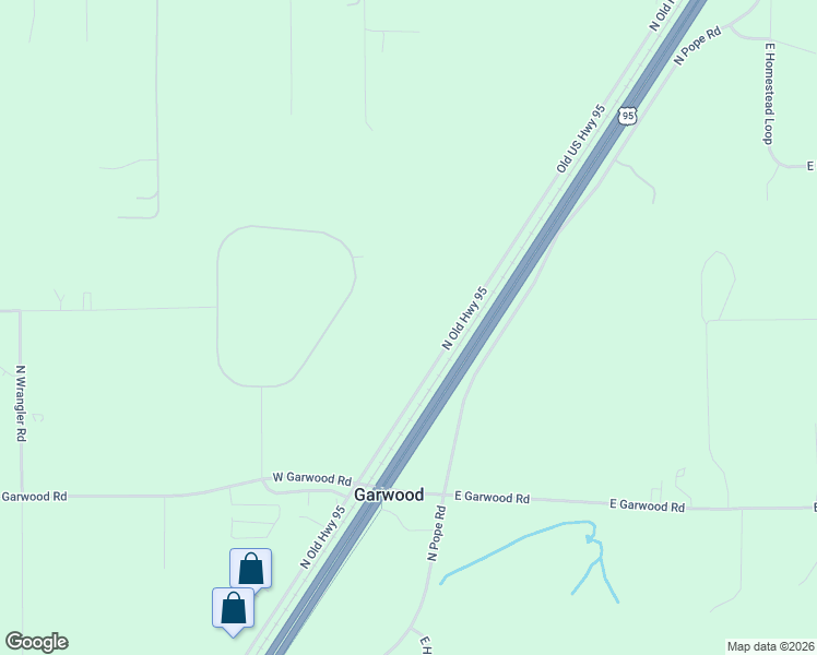 map of restaurants, bars, coffee shops, grocery stores, and more near 51153 Old US Highway 95 in Rathdrum