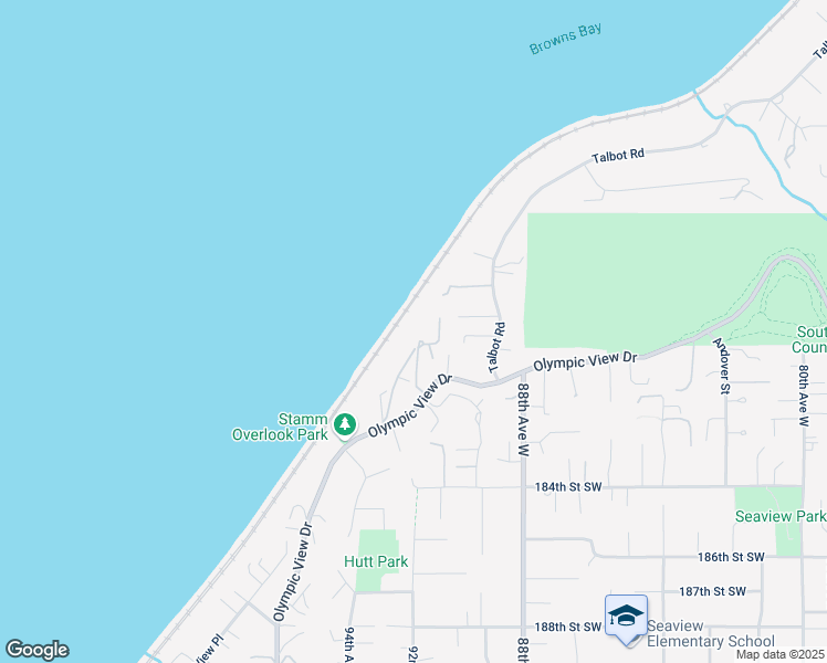 map of restaurants, bars, coffee shops, grocery stores, and more near 17901 Vista Del Mar Drive in Edmonds