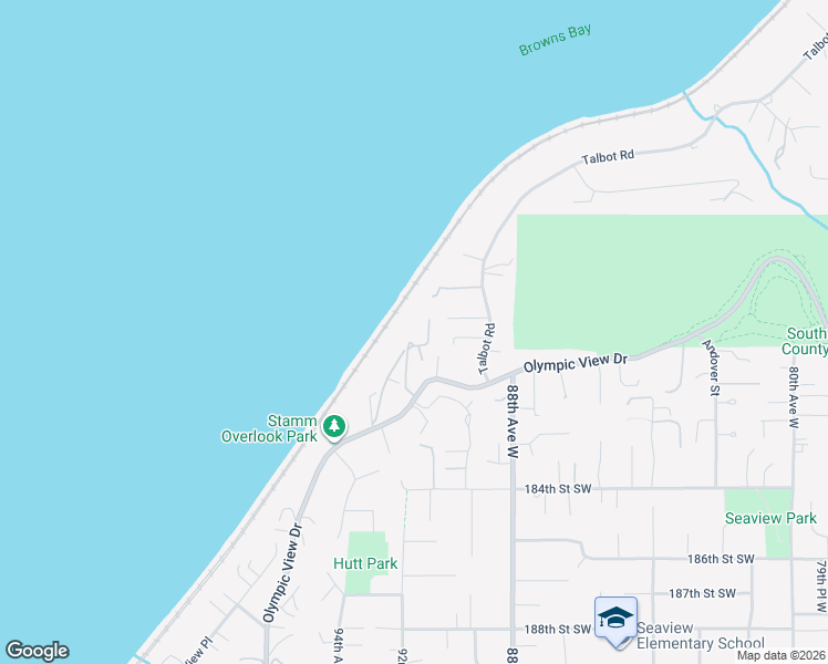 map of restaurants, bars, coffee shops, grocery stores, and more near 17901 Vista Del Mar Drive in Edmonds