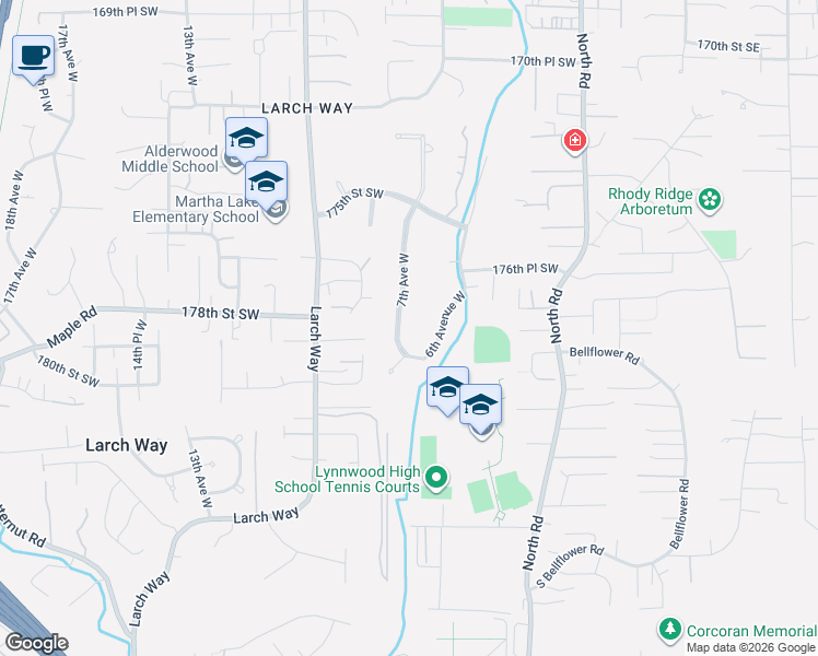 map of restaurants, bars, coffee shops, grocery stores, and more near 17811 7th Avenue West in Bothell