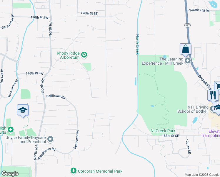 map of restaurants, bars, coffee shops, grocery stores, and more near 17733 3rd Avenue Southeast in Bothell