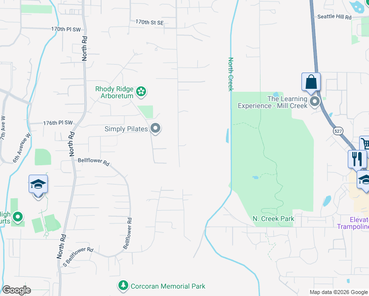 map of restaurants, bars, coffee shops, grocery stores, and more near 17733 3rd Avenue Southeast in Bothell
