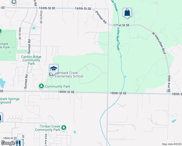 map of restaurants, bars, coffee shops, grocery stores, and more near 17633 48th Avenue Southeast in Bothell