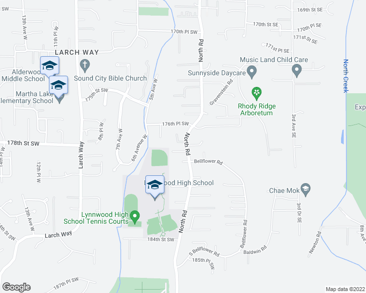 map of restaurants, bars, coffee shops, grocery stores, and more near 320 178th Place Southwest in Bothell